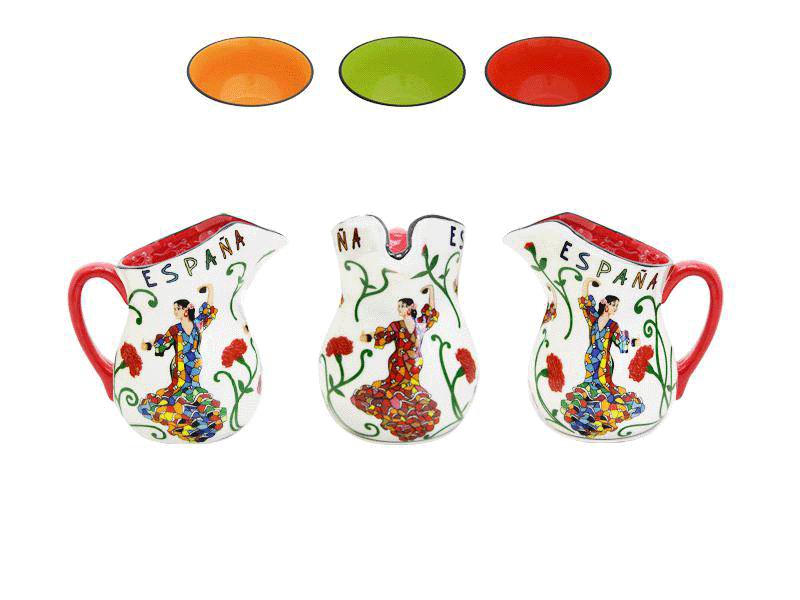 3 Small Milk Jugs Gaudi Style Dancers By Olé Mosaic